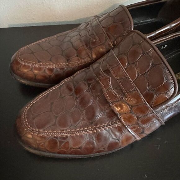 Zilli‎ Mens Brown Leather Shoes Hand Made in Italy size 42 main image 8